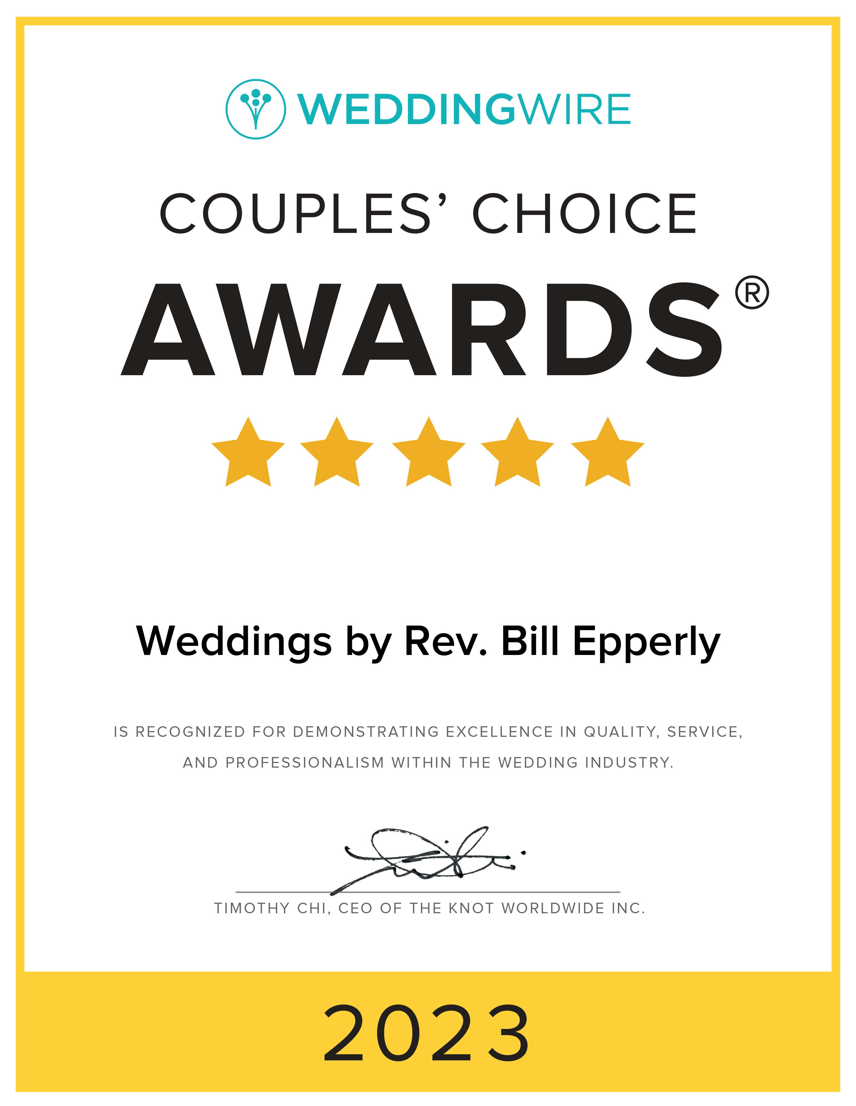 Weddings by Rev. Bill Epperly